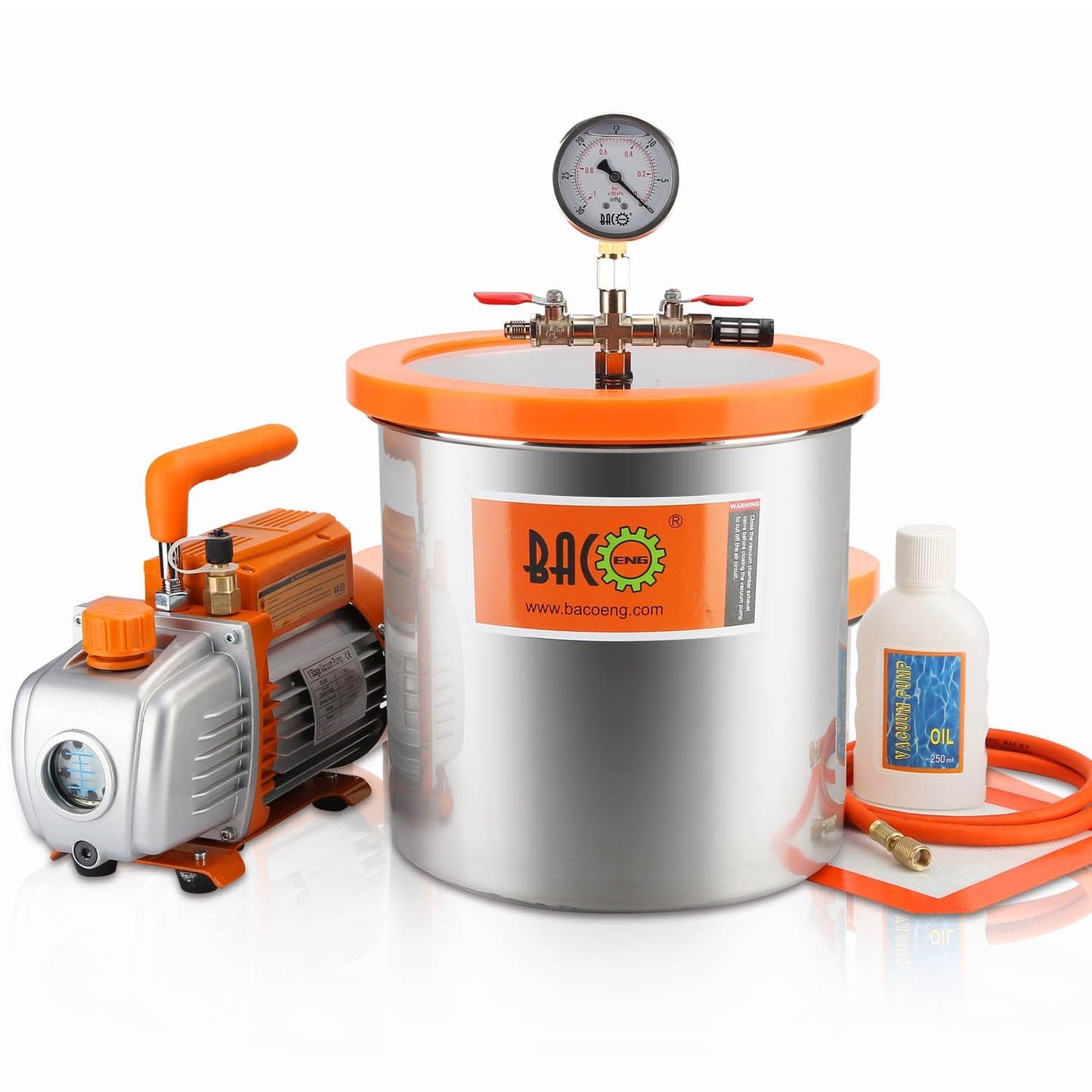 BACOENG 3 Gallon Vacuum Chamber Kit with 3.6 CFM Pump