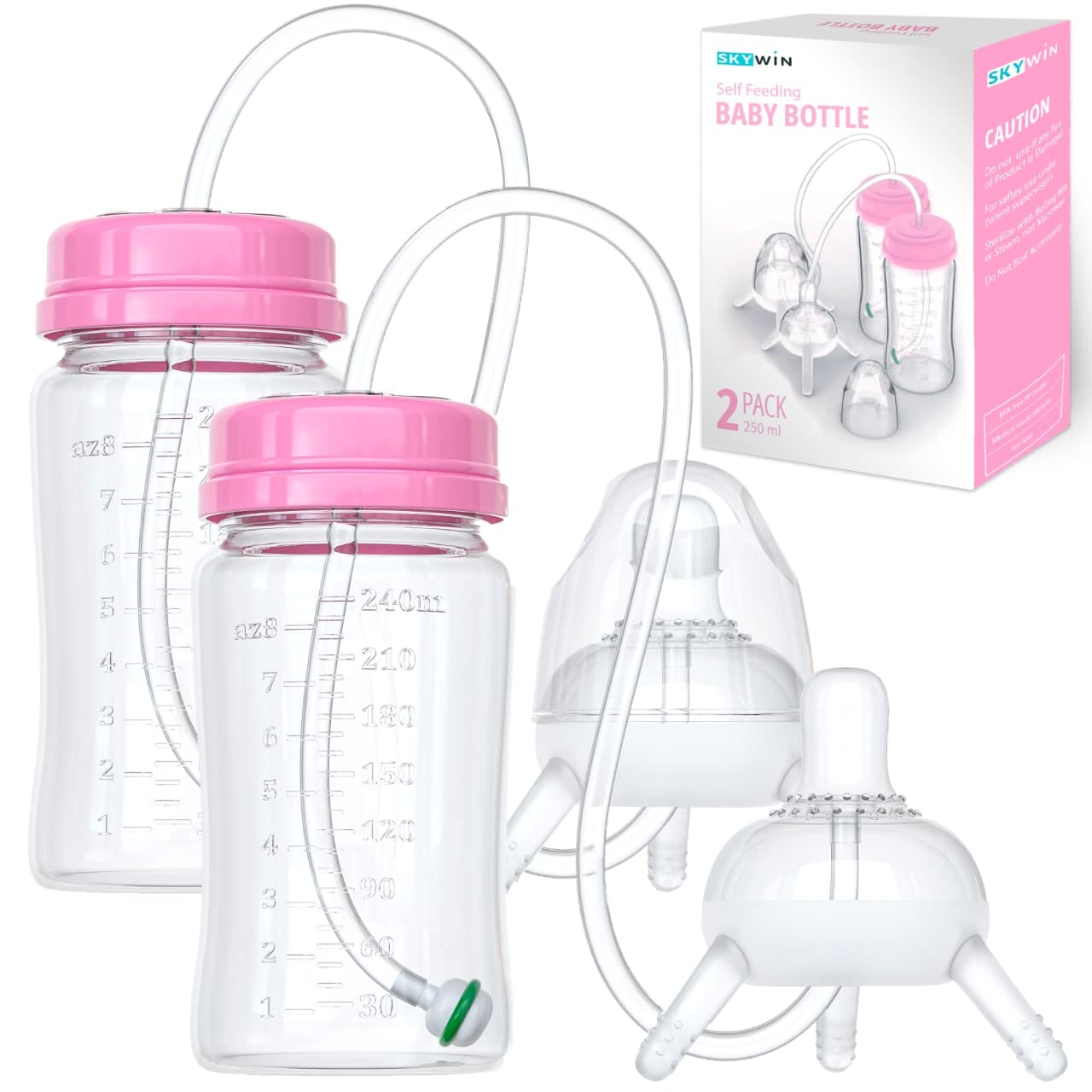 Convenient Self-Feeding Baby Bottles - 2 Pack