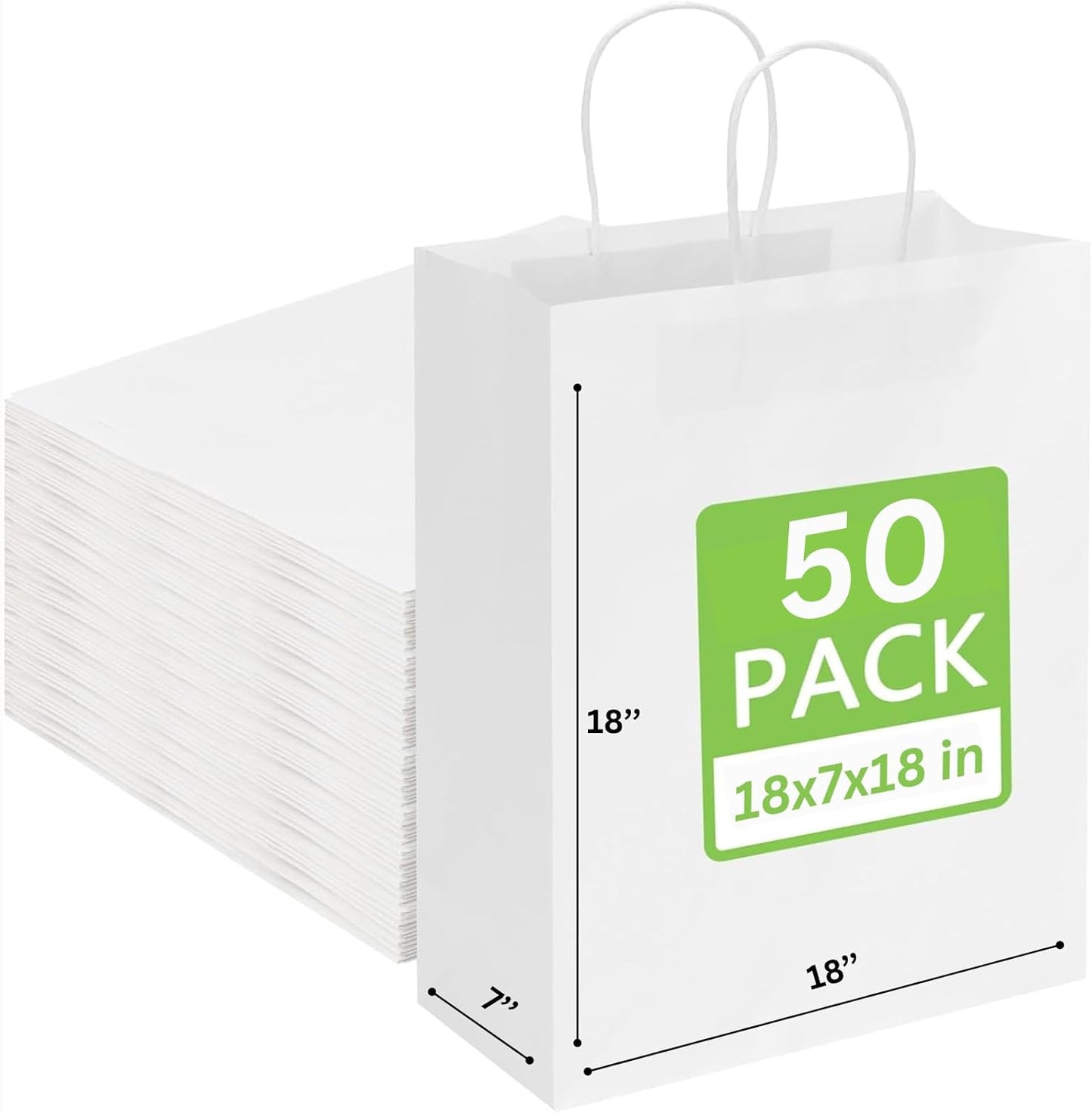 Large White Paper Bags with Handles for All Occasions