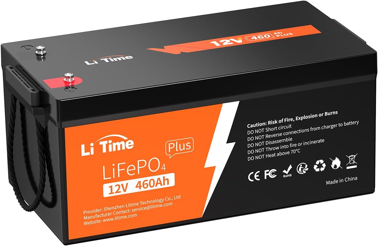LiTime 12V 460Ah LiFePO4 Battery for RV, Solar, and Marine