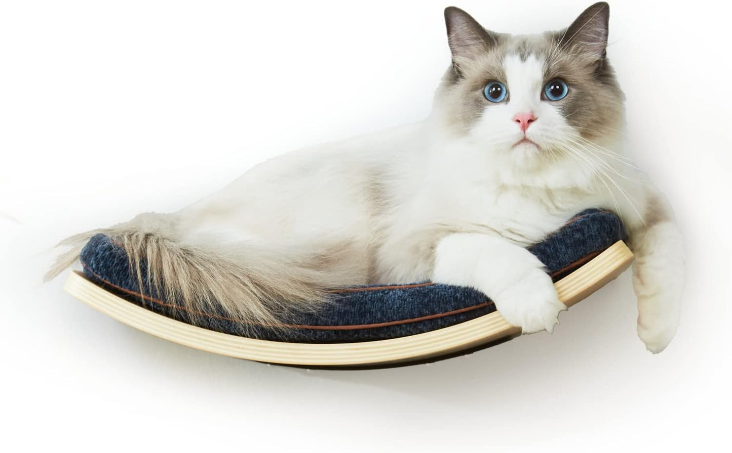 Curved Cat Shelves with Comfortable Cushion for Wall Mounting