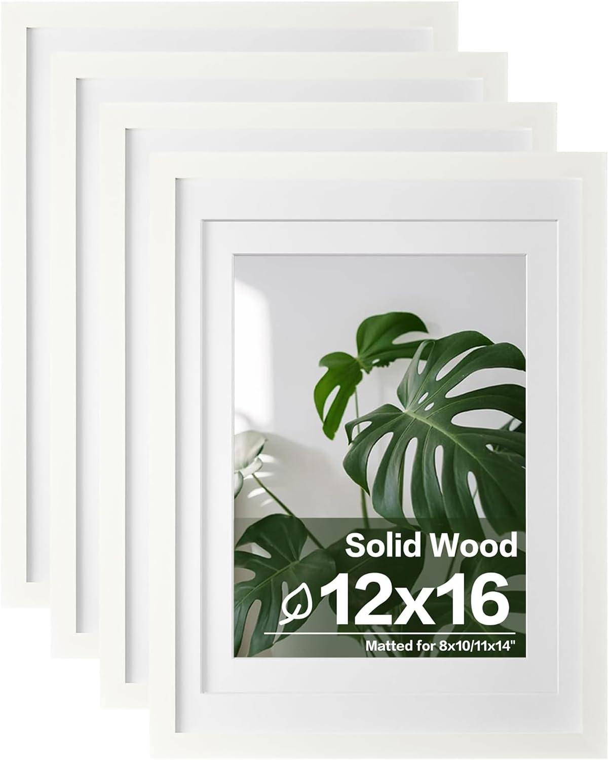 Egofine 12x16 Picture Frames - Solid Wood for Wall Mounting