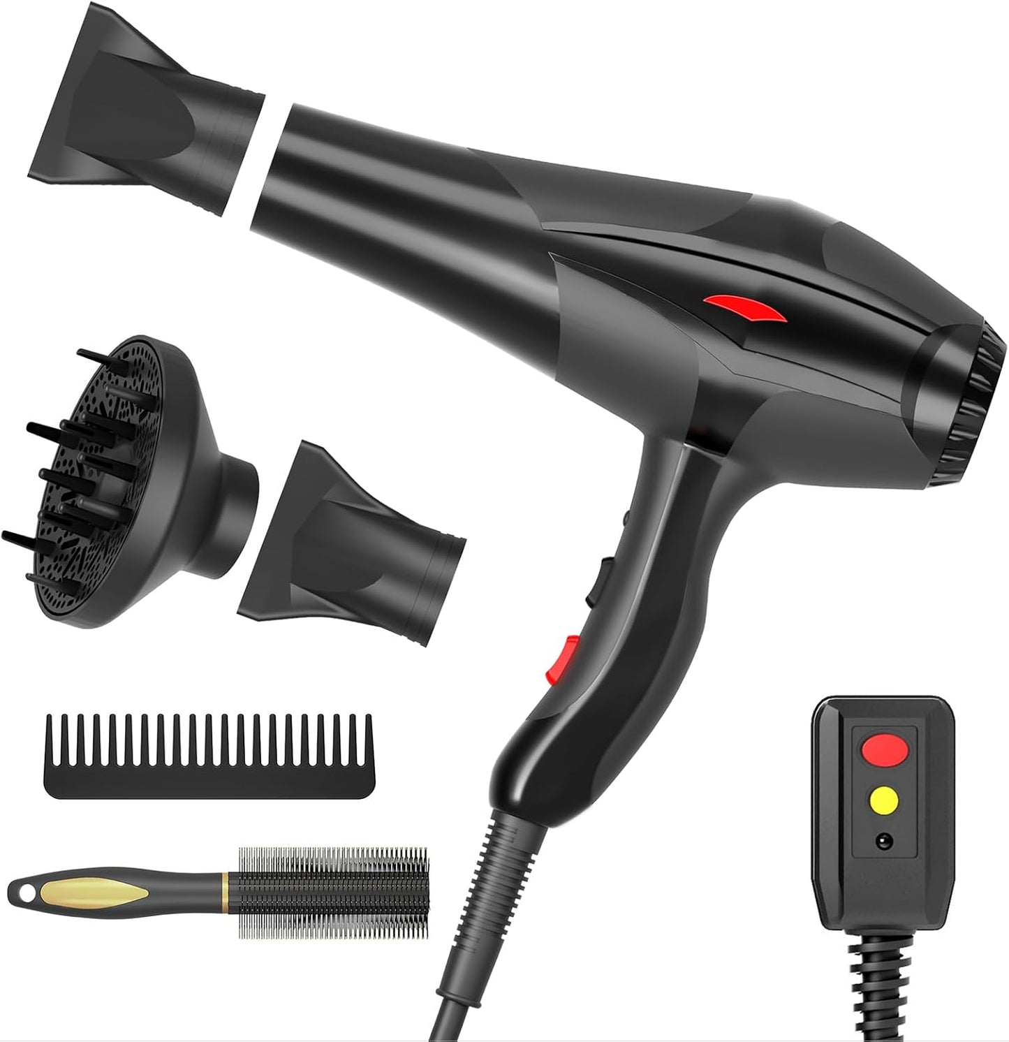 Professional Ionic Hair Dryer 2400W Fast-Drying with Diffuser