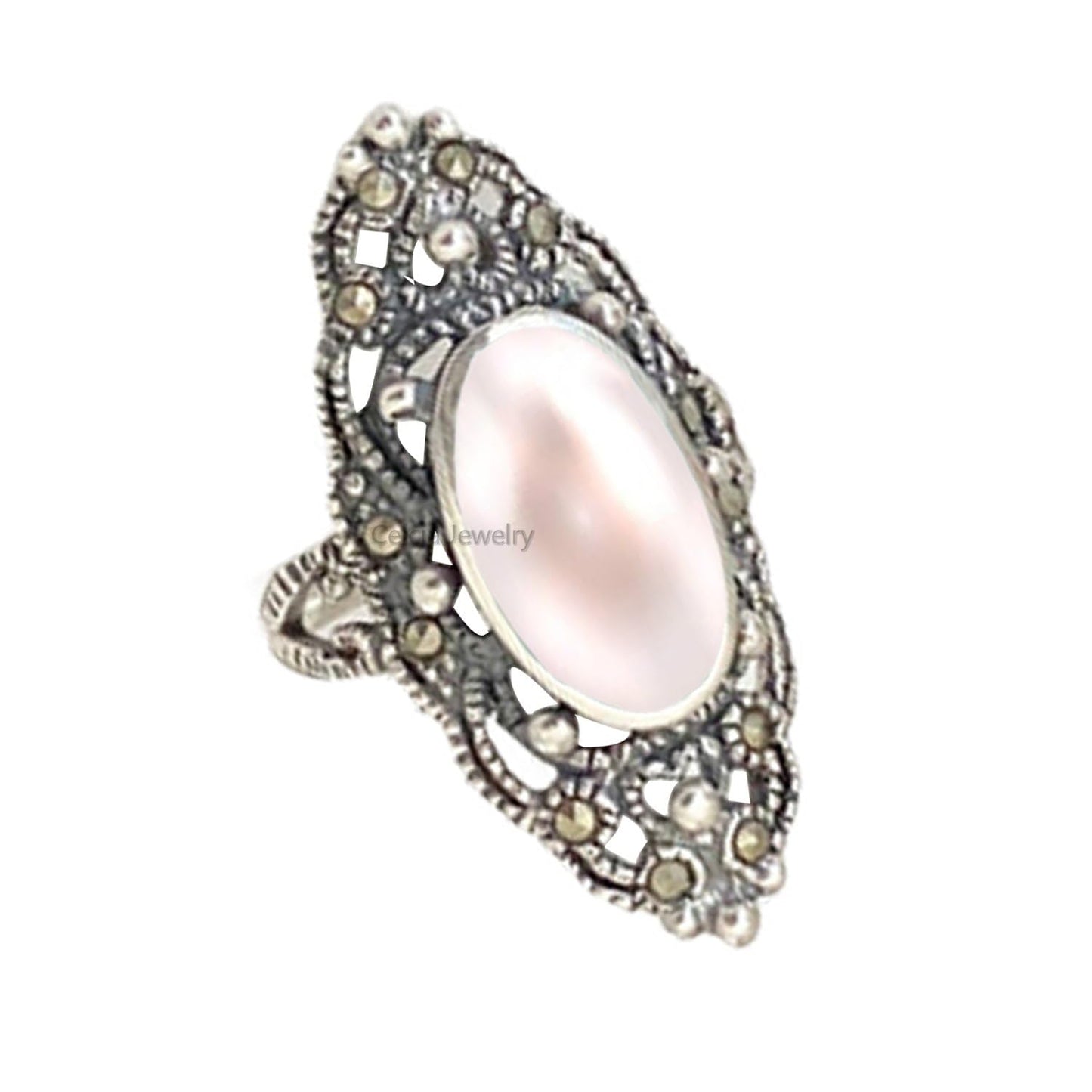 Pure 925 Sterling Silver Turquoise Ring for Women - Boho Style
