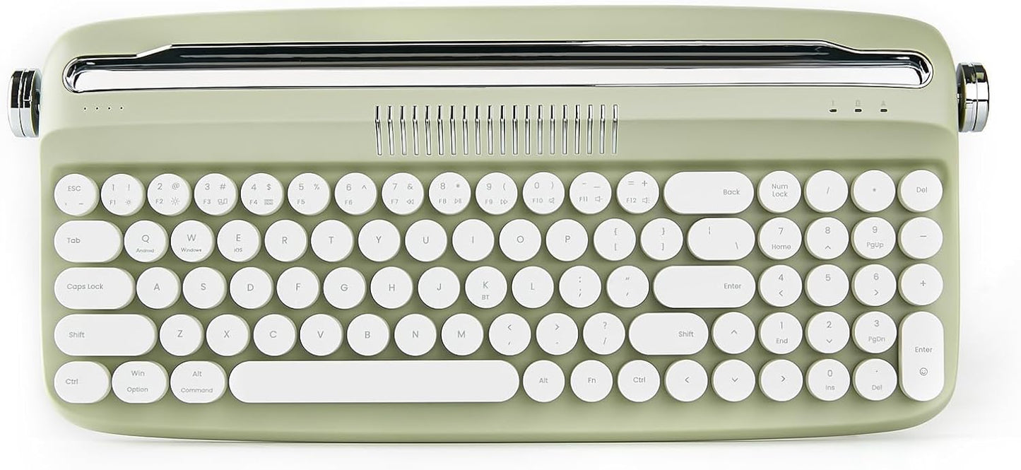 YUNZII Upgraded Wireless Retro Typewriter Keyboard for Multi-Device