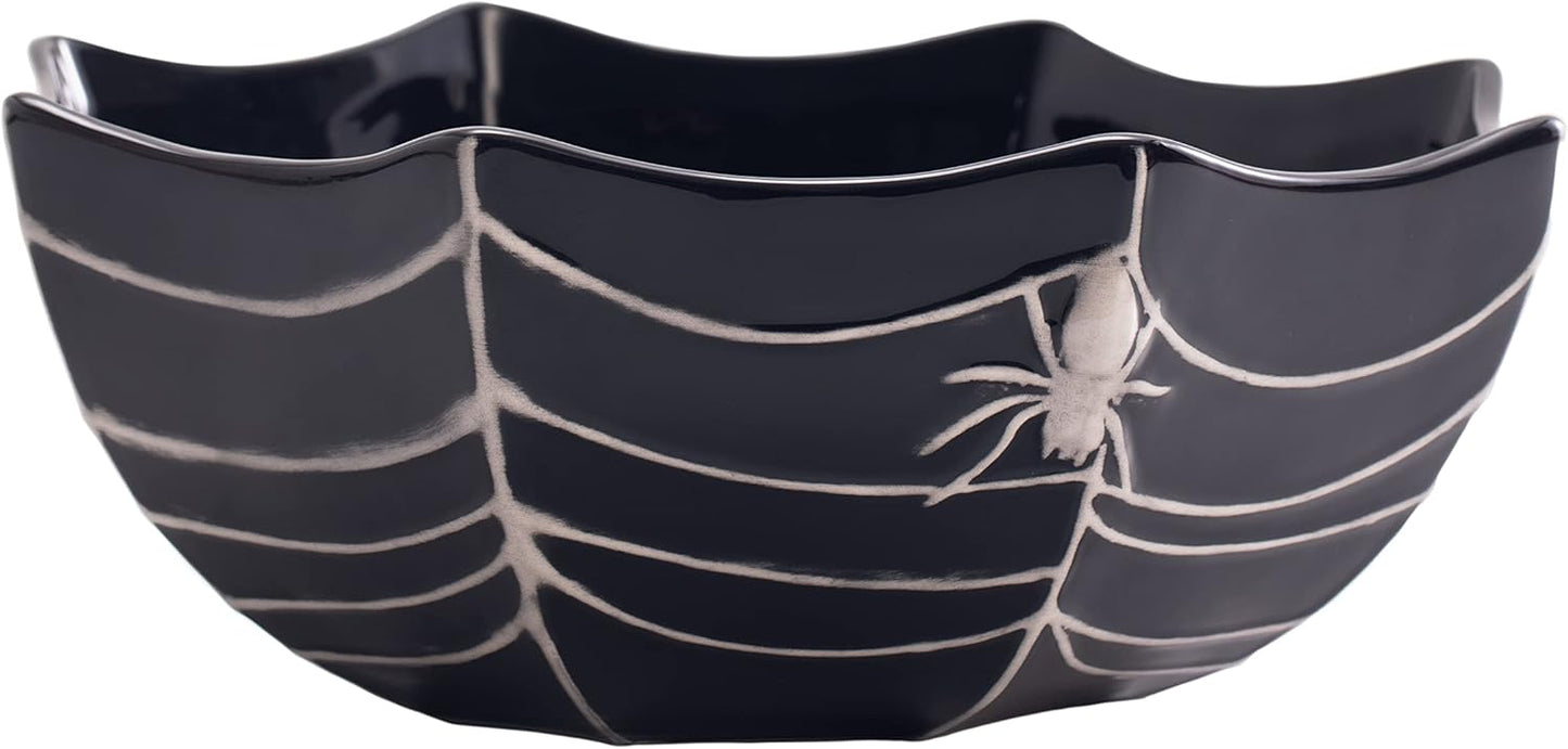 Bico Halloween Spider Web Ceramic Serving Bowl for Treats