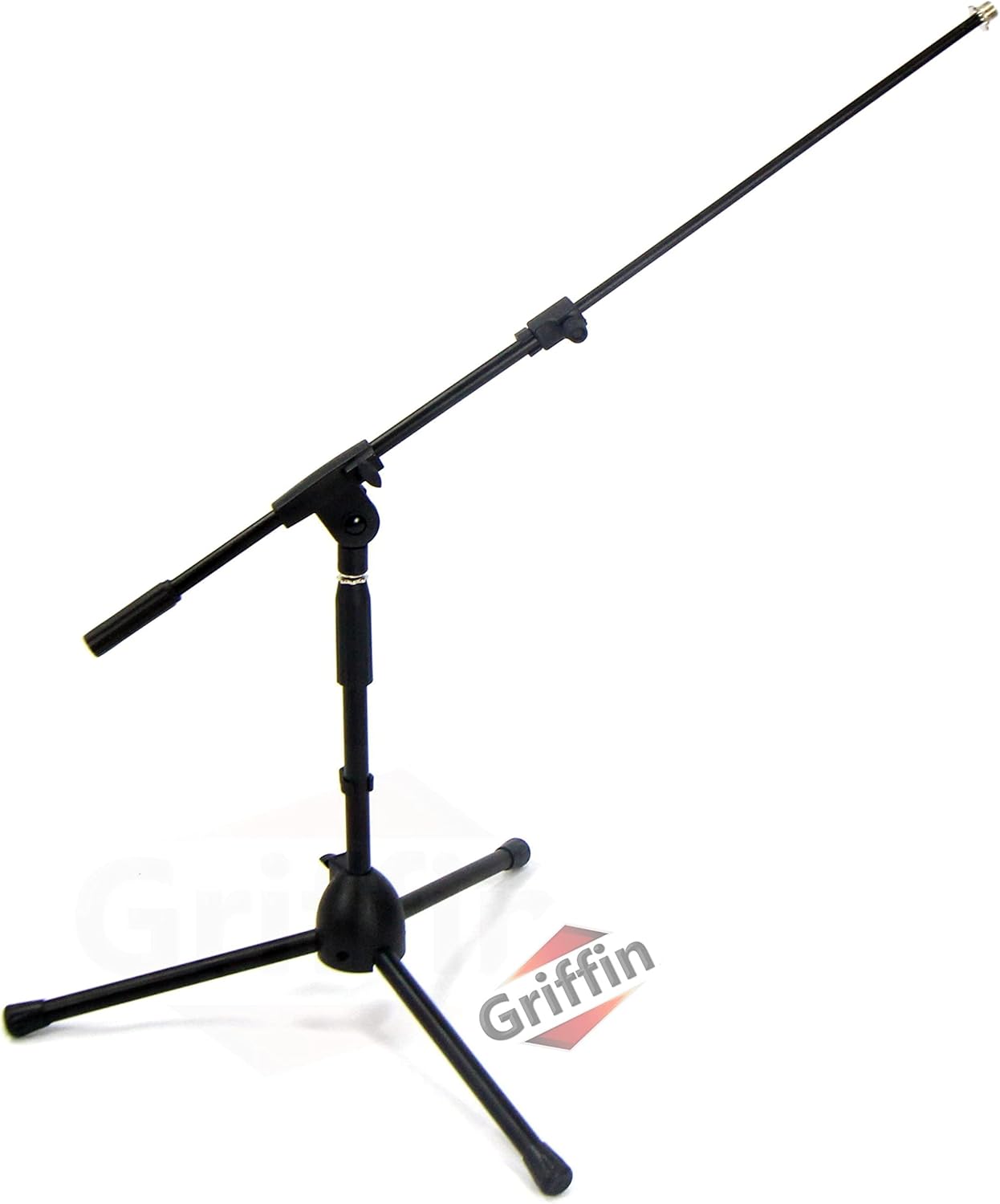 GRIFFIN Short Boom Mic Stand for Kick Drum and Home Recording