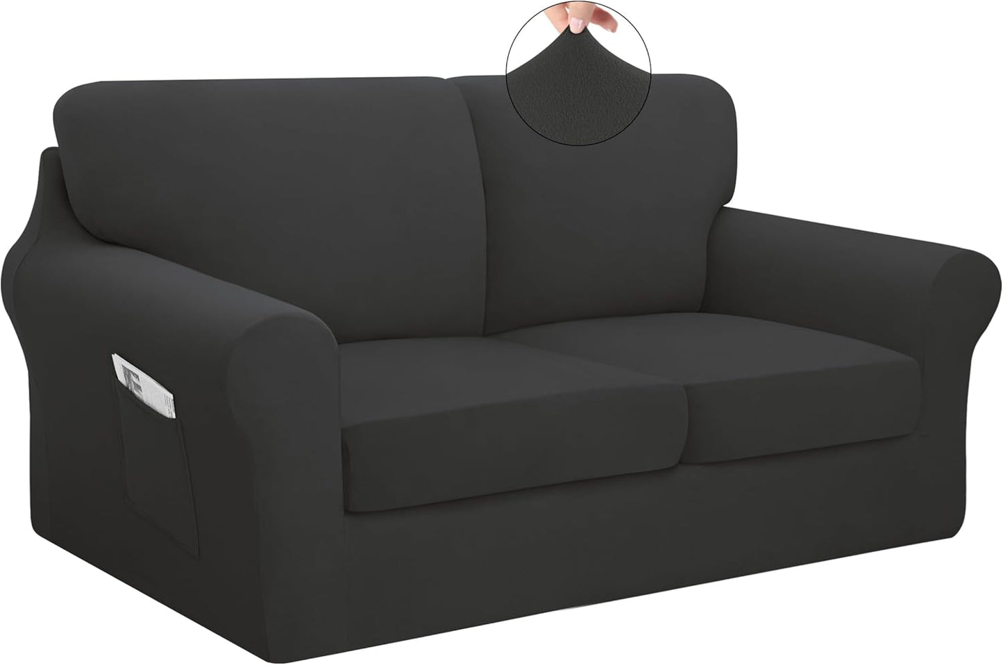 Easy-Going 5 Pieces Stretch Loveseat Cover Set for Furniture