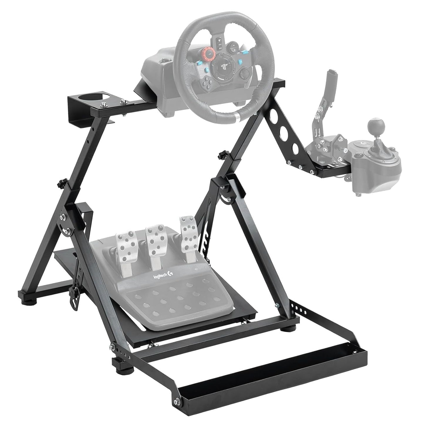 Hottoby X-Shaped Foldable Racing Steering Wheel Stand for Gamers