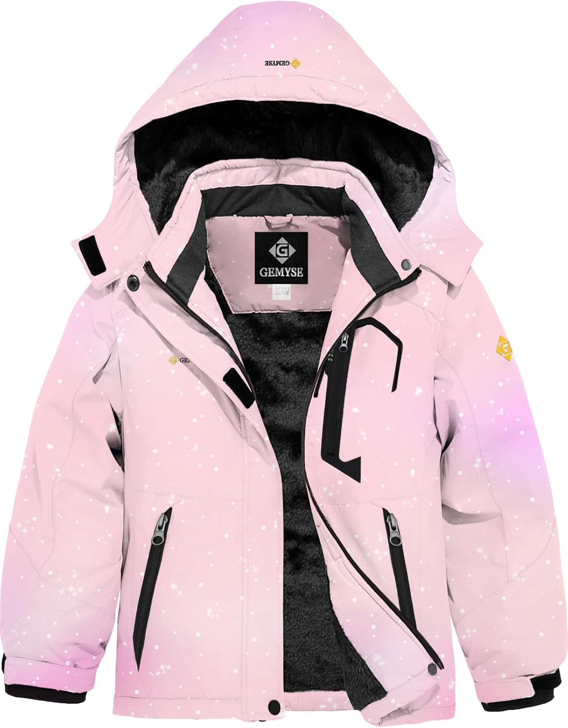 GEMYSE Girl's Waterproof Ski Snow Jacket for Winter Activities