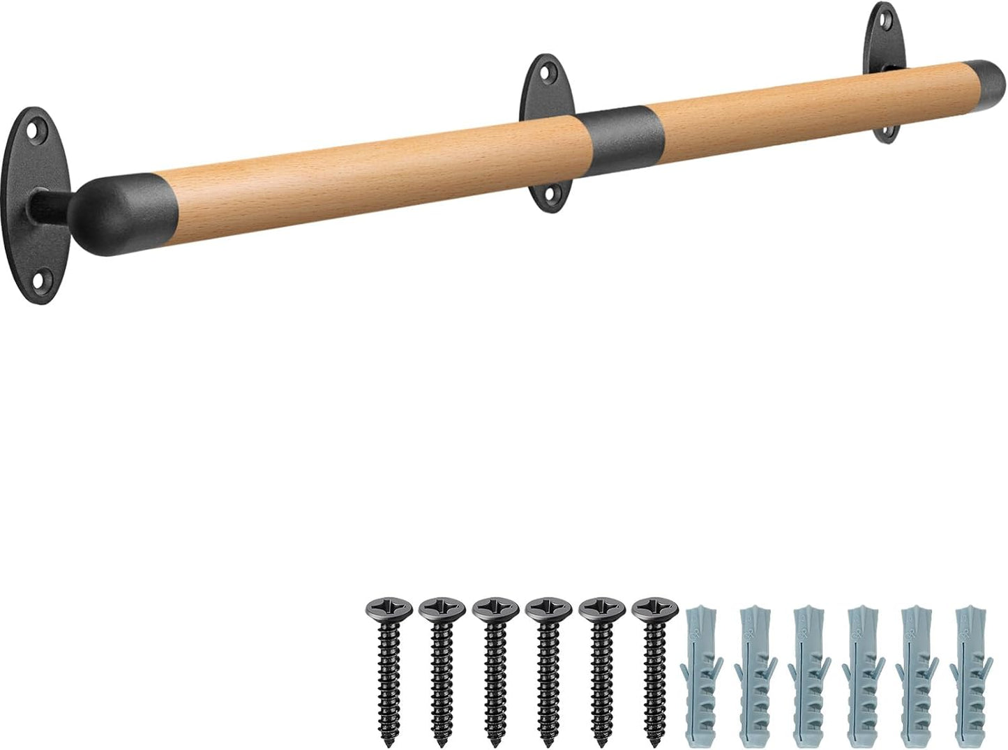 SELEWARE 52 Inch Wood Handrail for Indoor Stairs Safety
