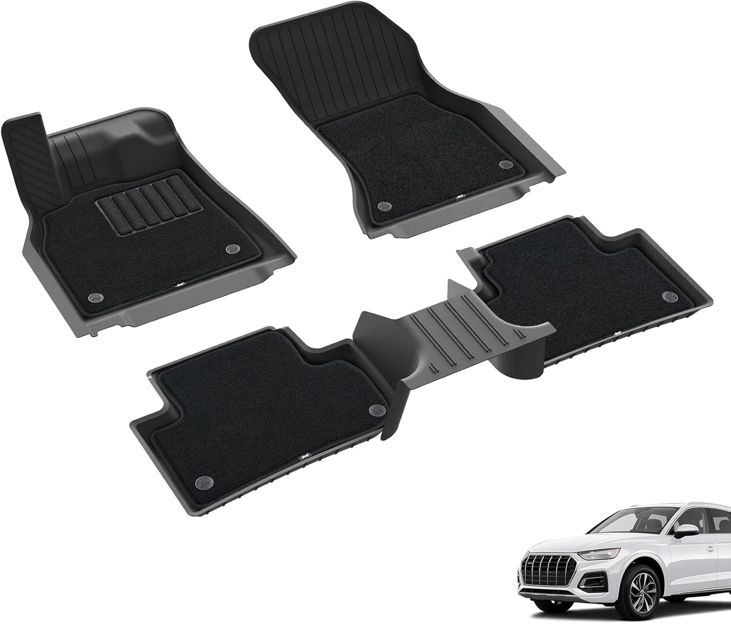 Custom Fit 3W Floor Mats for Audi Q5 2018-2025, Dog Friendly