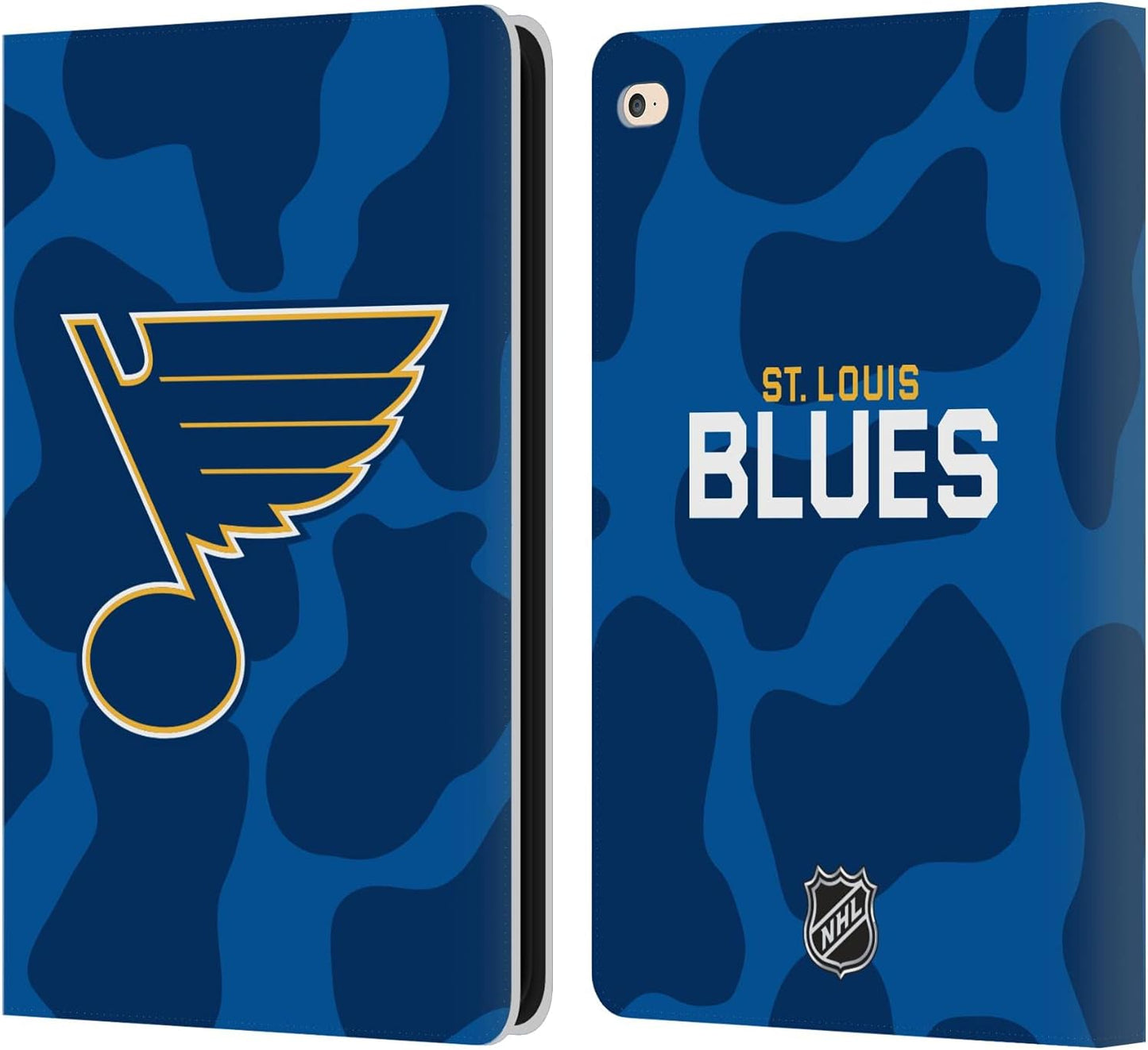 NHL Cow Pattern St Louis Blues Leather Wallet Case for iPad Air 2