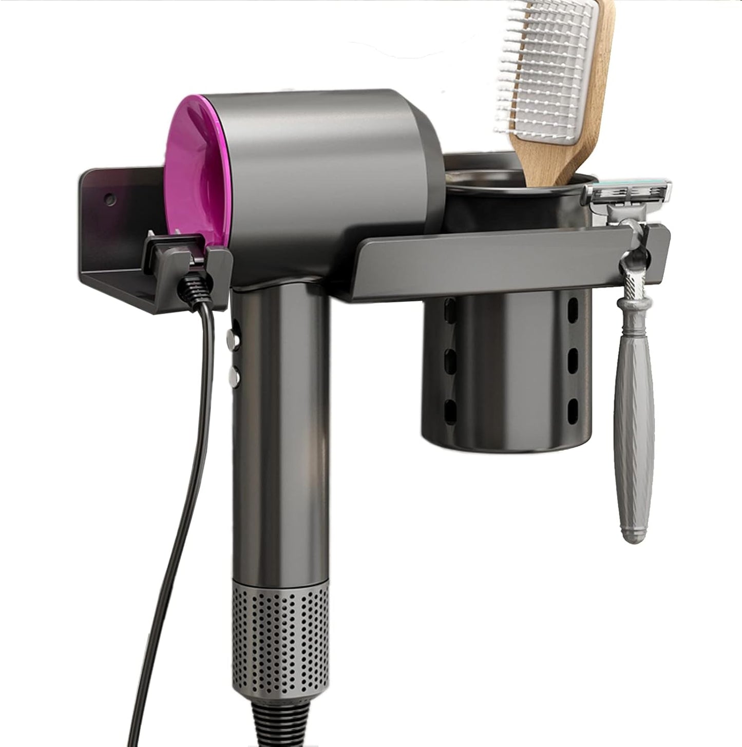 Wall Mount Hair Dryer Holder - Organize Styling Tools