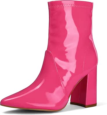 mysoft Women's GoGo Boots: Stylish Mid Calf Block Heel Booties