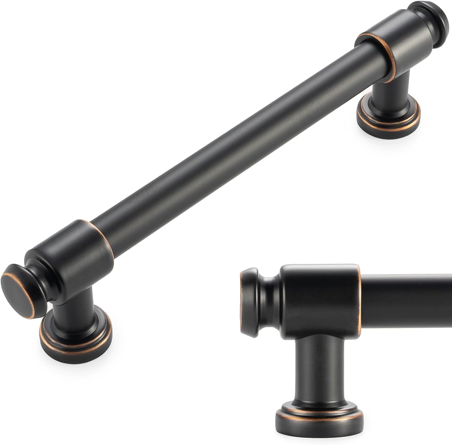 Oil Rubbed Bronze Kitchen Cabinet Pulls - 10 Pack 5 Inch Handles