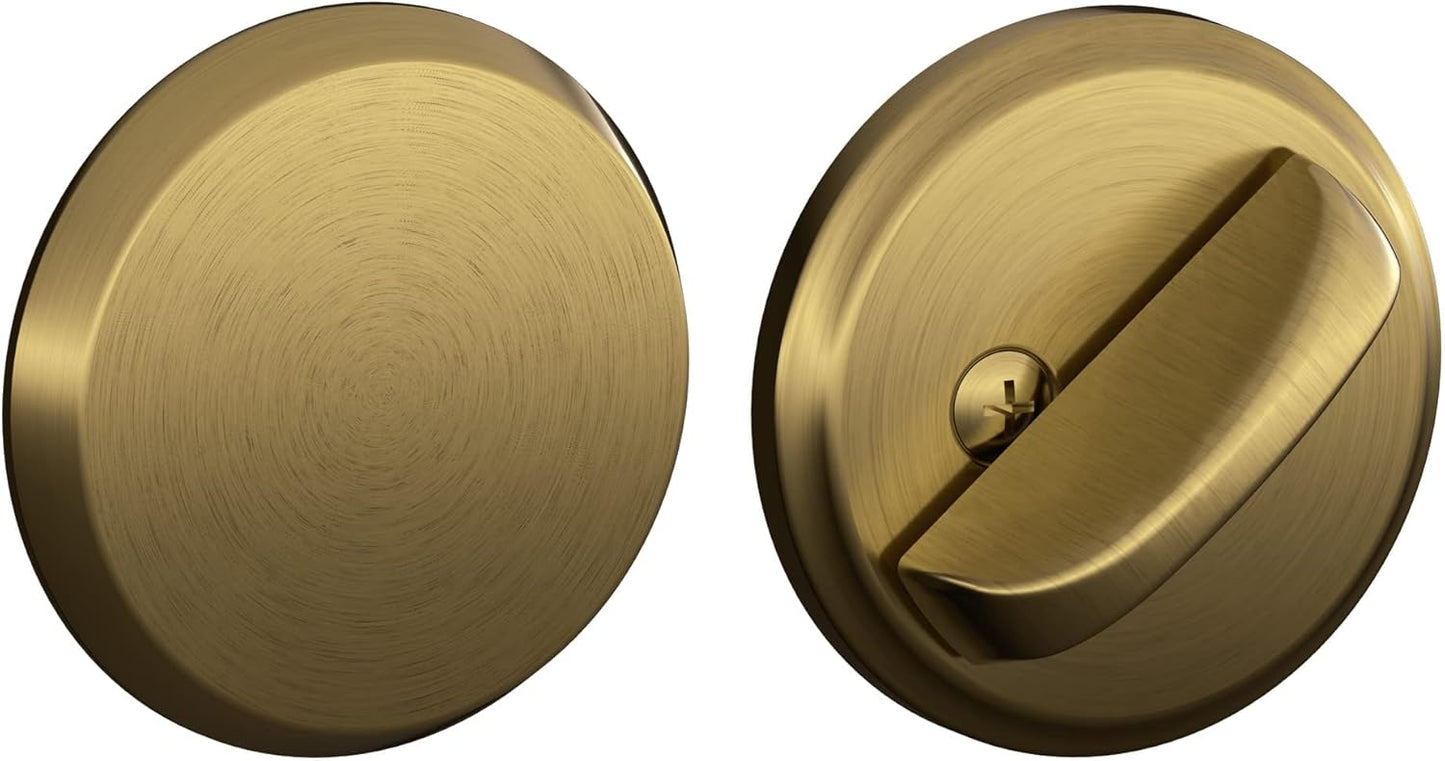 Schlage B81 609 Deadbolt with Antique Brass Finish for Security