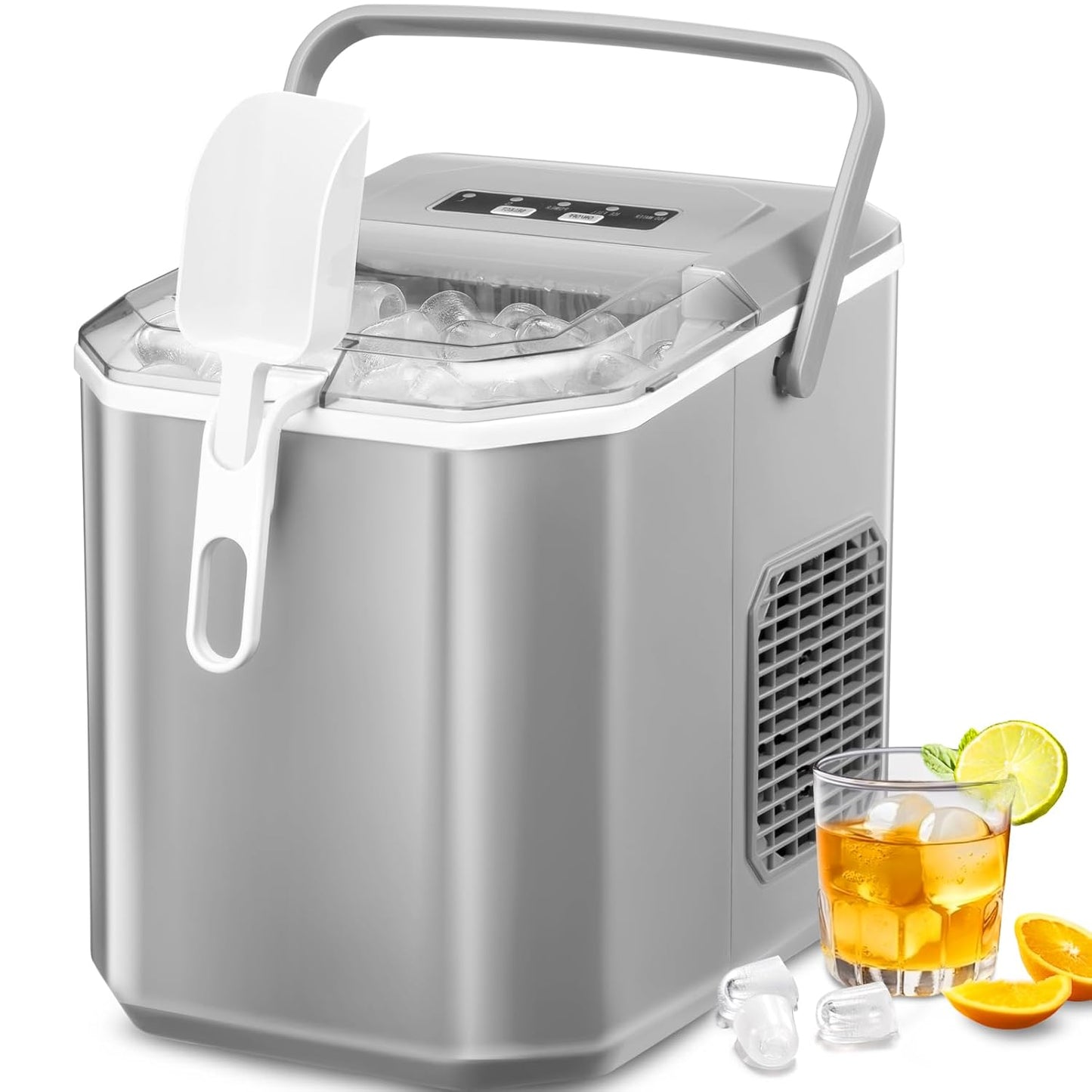 Crzoe Portable Ice Maker - 26lbs Daily, 6 Mins Quick Ice, Self-Cleaning