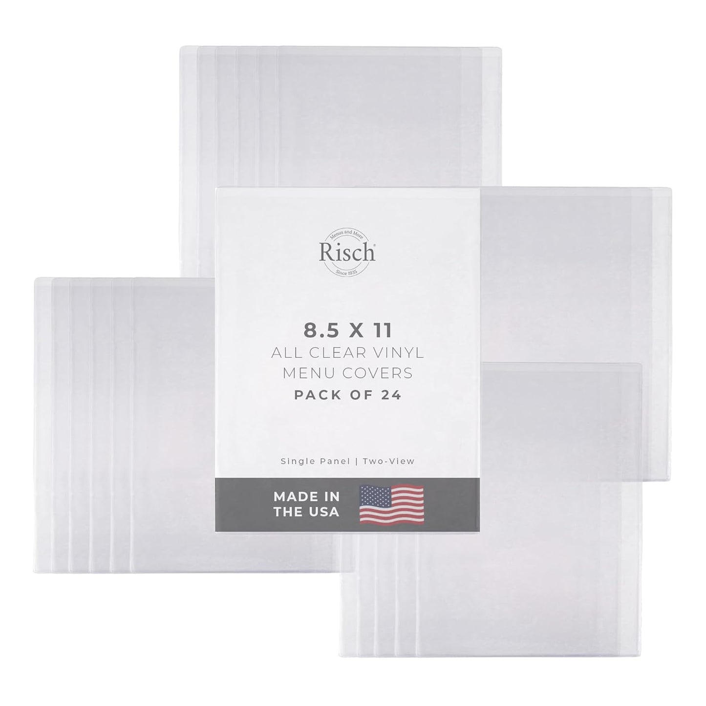 Risch Double-Sided Clear Vinyl Menu Cover for Easy Use