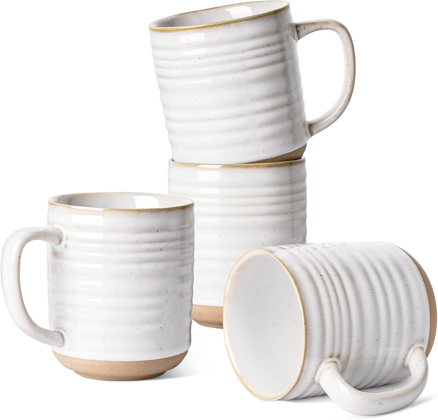 LE TAUCI Coffee Mugs Set of 4, 18 oz Ceramic Cups for Latte