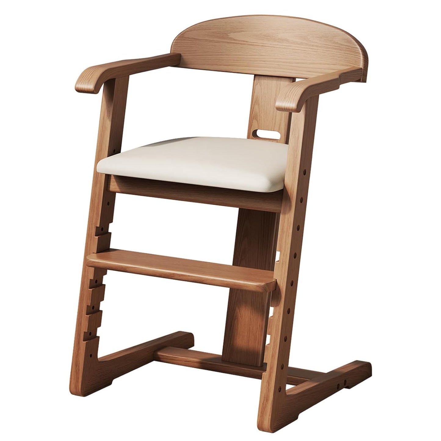 Solid Wood Toddler Dining Chair - Adjustable Height & Easy Clean