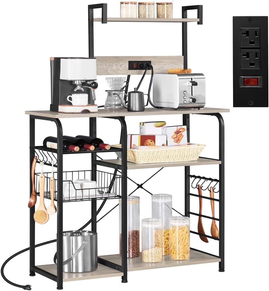 Yaheetech 4-Tier Bakers Rack: Extra Counter Space & Wine Storage
