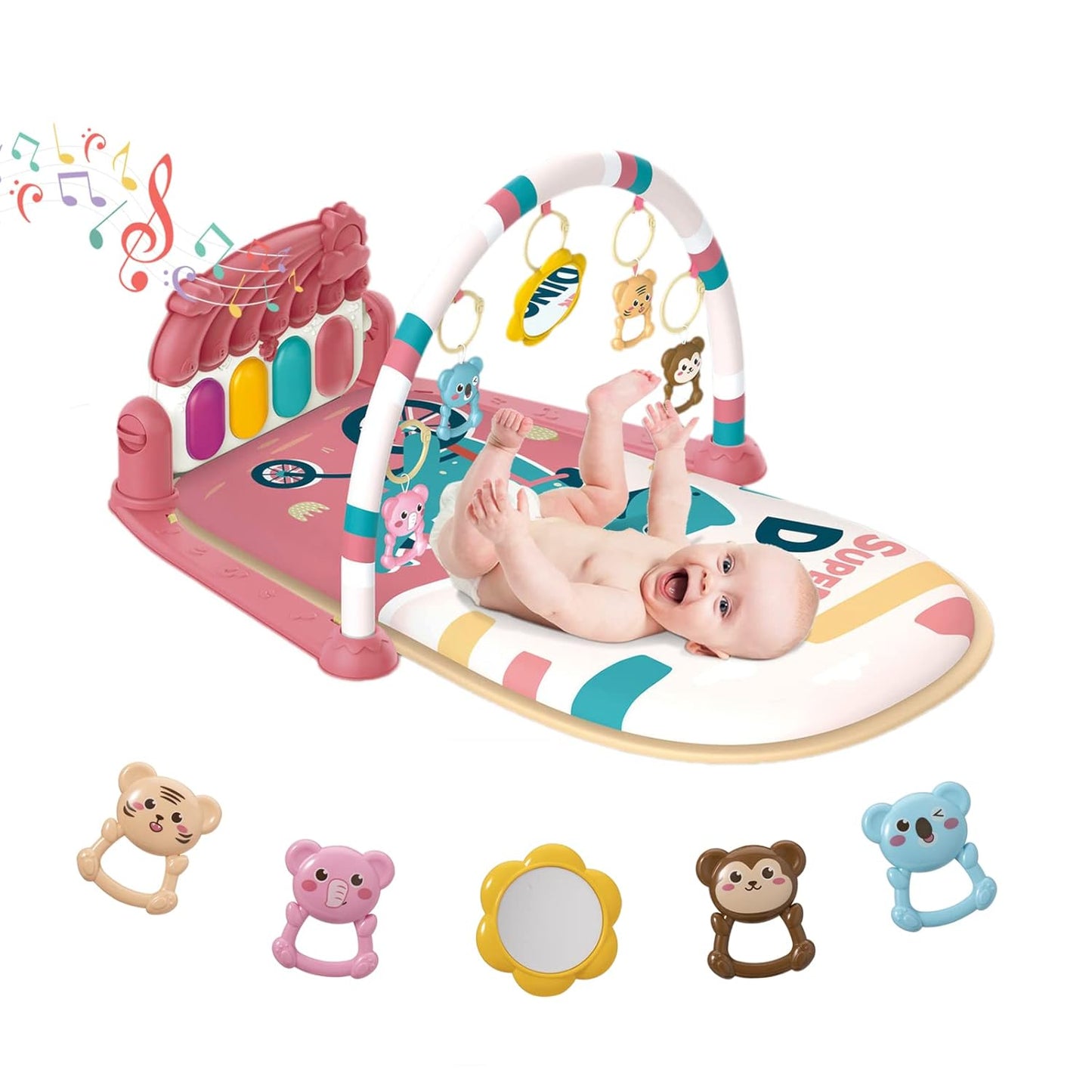dearlomum Baby Gym Play Mat with Piano & Toys