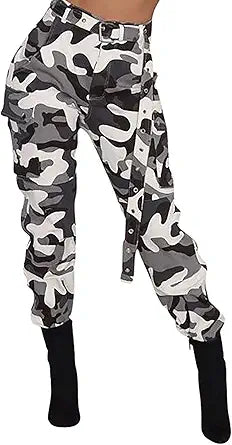 Voghtic Camo Cargo Pants for Women High Waisted Slim Fit Joggers