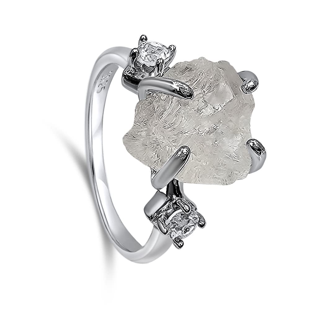 Real Raw Crystal Ring Birthstone Jewelry Gift for Her Unique