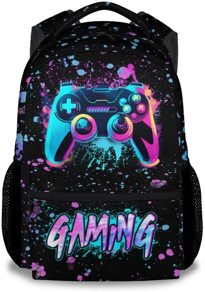 17 Gaming Lover's Black Backpack for Boys
