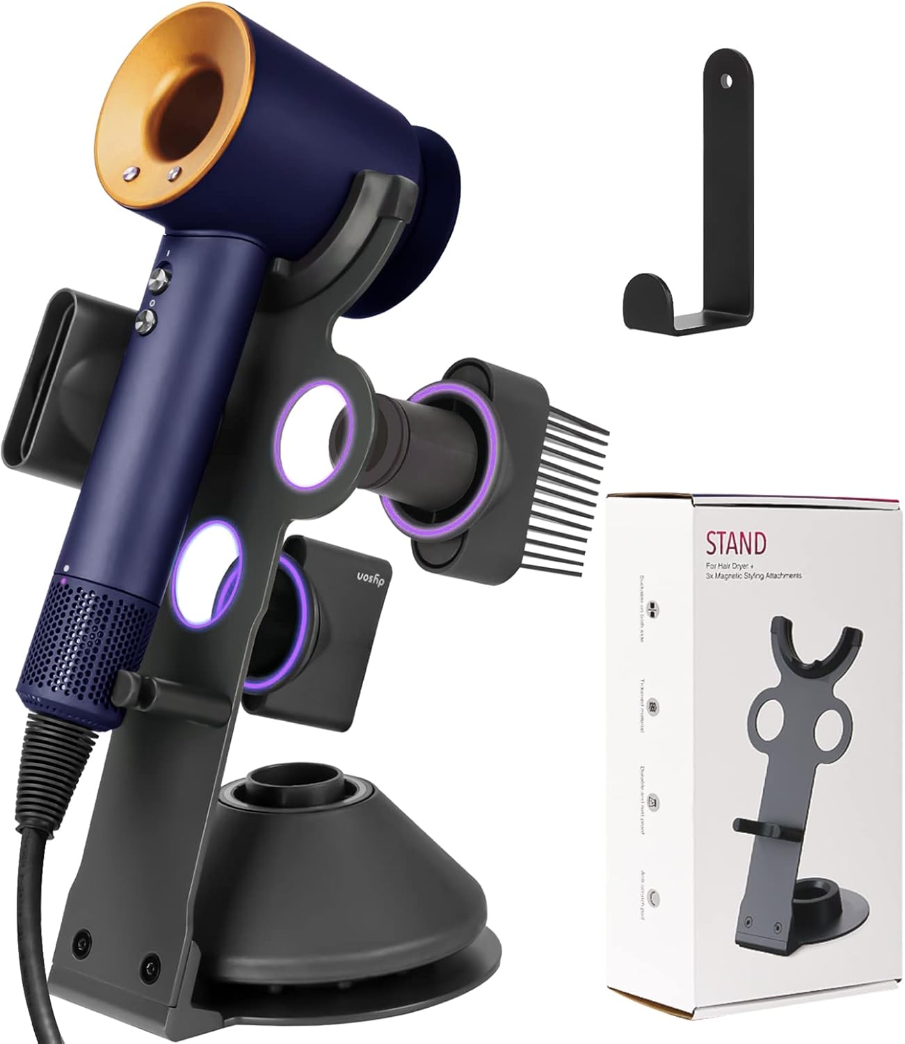 Dyson Hair Dryer Stand - Store 5 Attachments Easily!