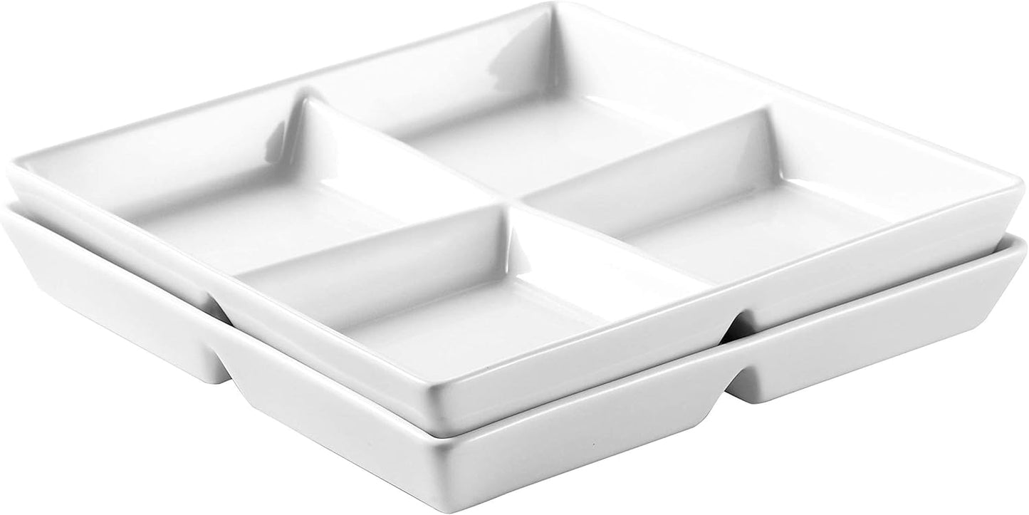 Bruntmor Snacks Dinner Serving Tray Dish Set of 2 for Appetizers
