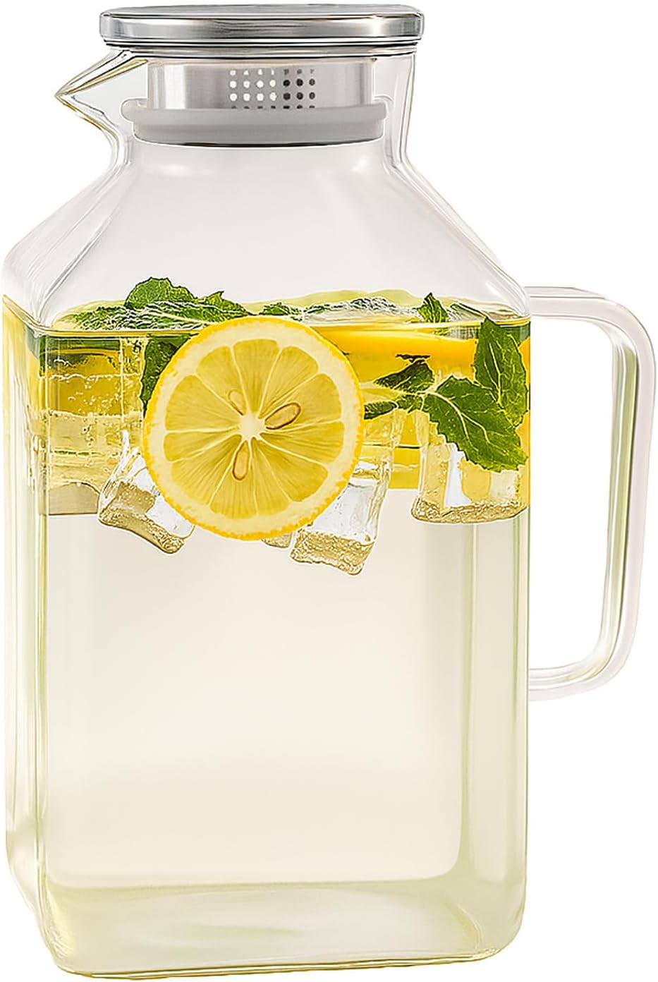 Glass Pitcher 3.6L Borosilicate Carafe for Hot and Cold Beverages