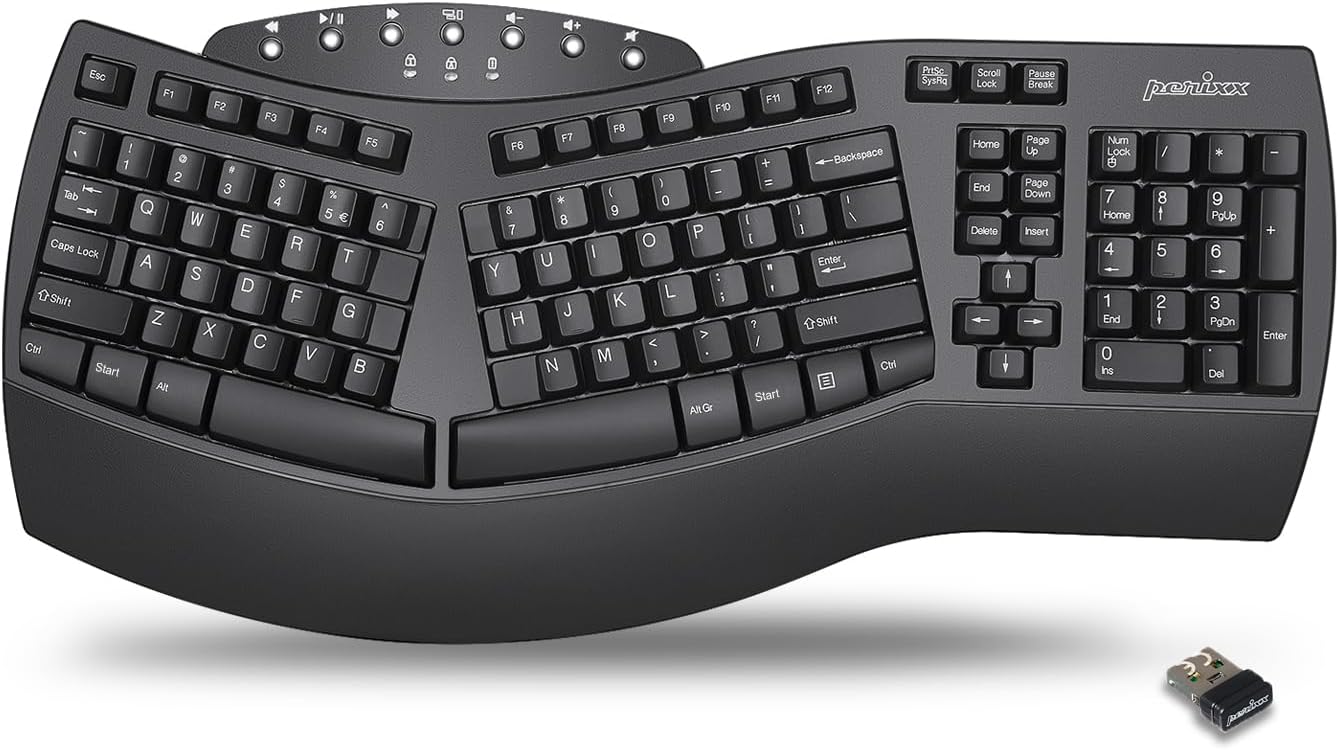 Perixx Wireless Split Keyboard: Ergonomic Dual Mode for Windows & Mac