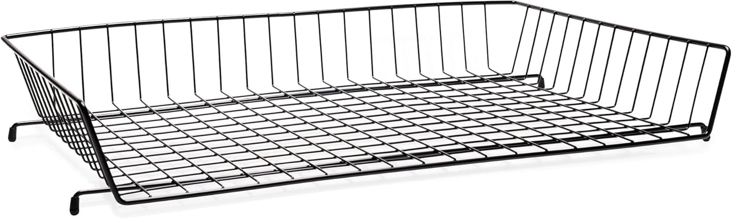 Durable Black Metal Desk Tray - Organize with Style!
