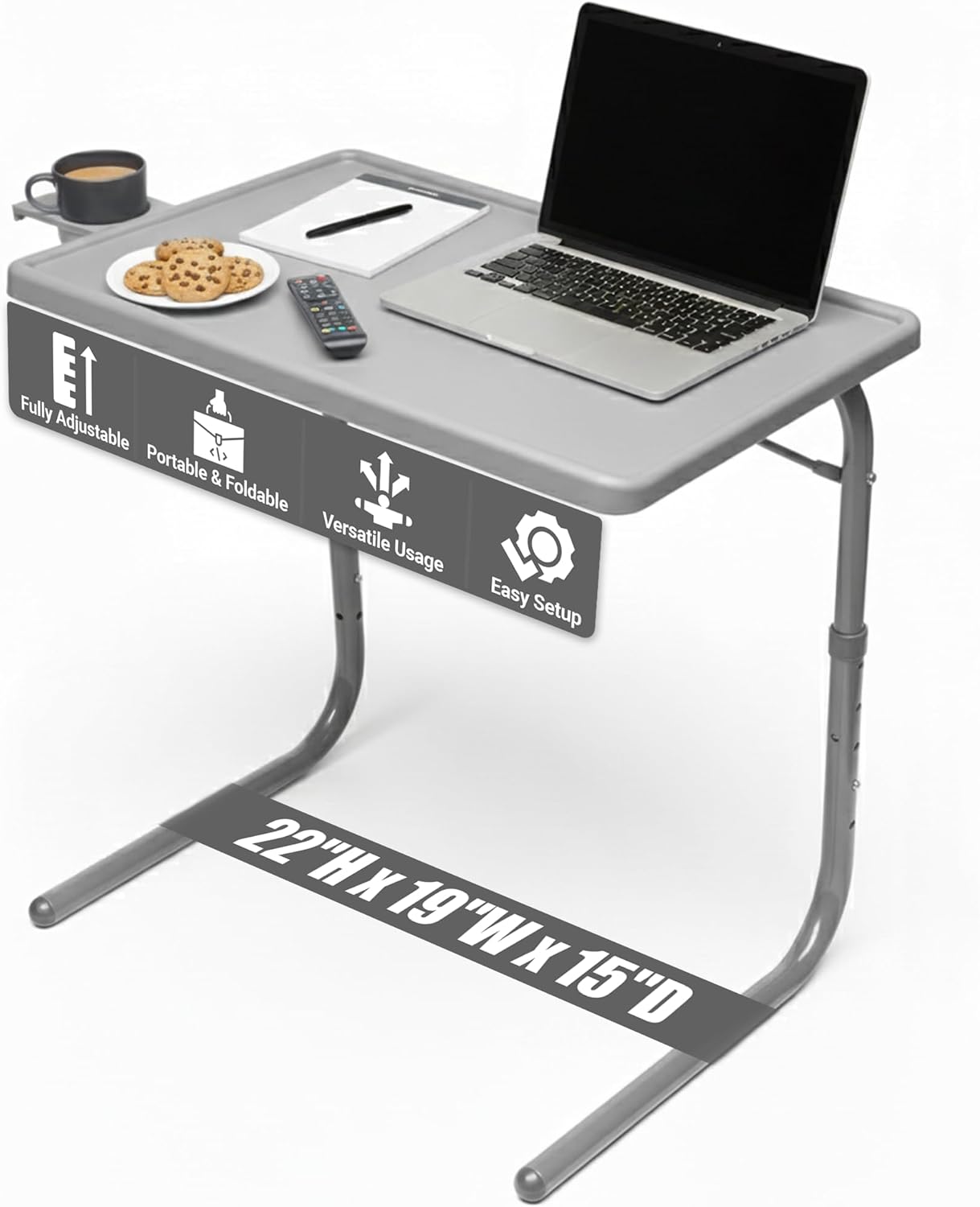 Table-Mate TV Tray Table - Adjustable Portable Folding Desk