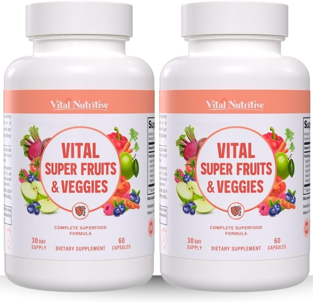 Vital Super Fruits & Veggies Daily Superfood Capsules for Wellness