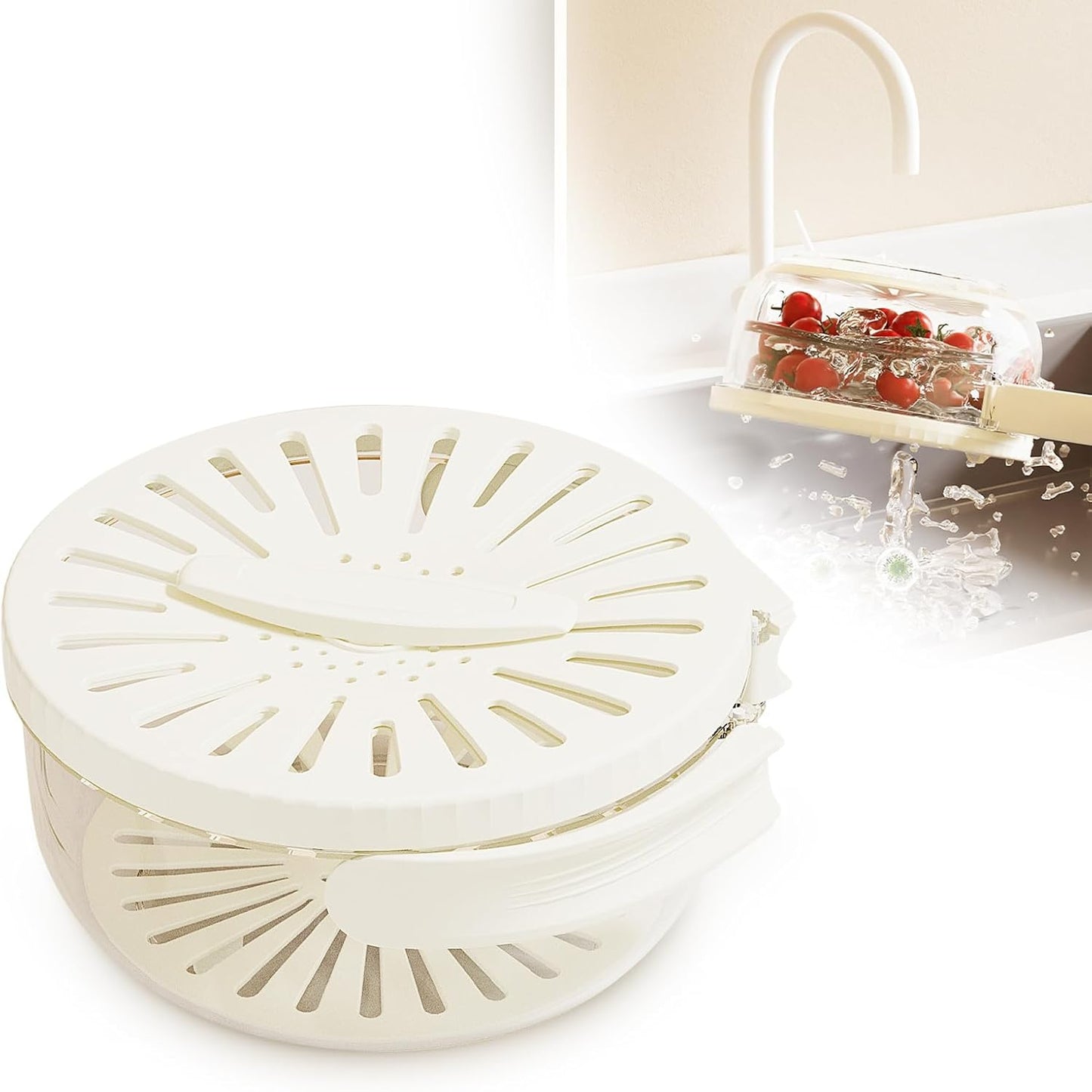 Collapsible Bilayer Drainer & Strainer - Multi-Functional Basket