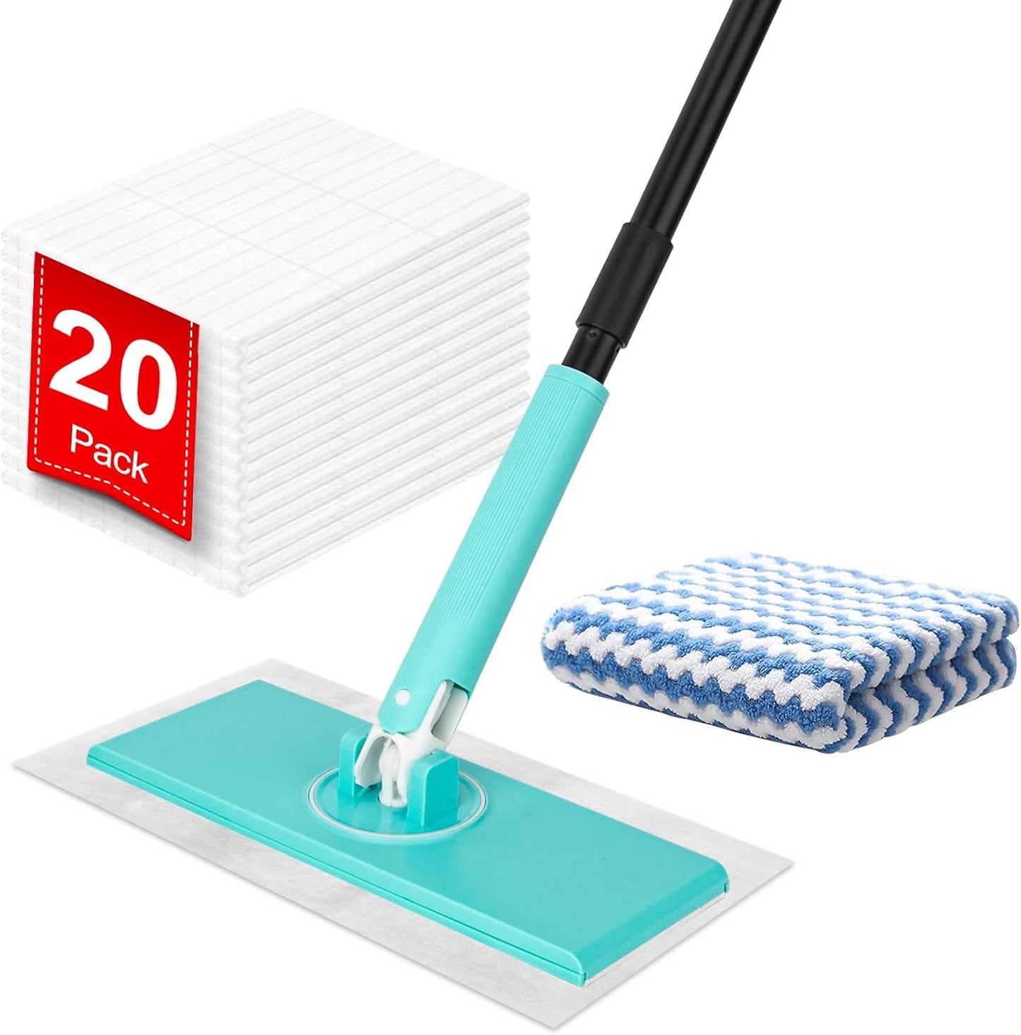 KeFanta 2-in-1 Sweeper Mops Kit - Pet Hair Ready