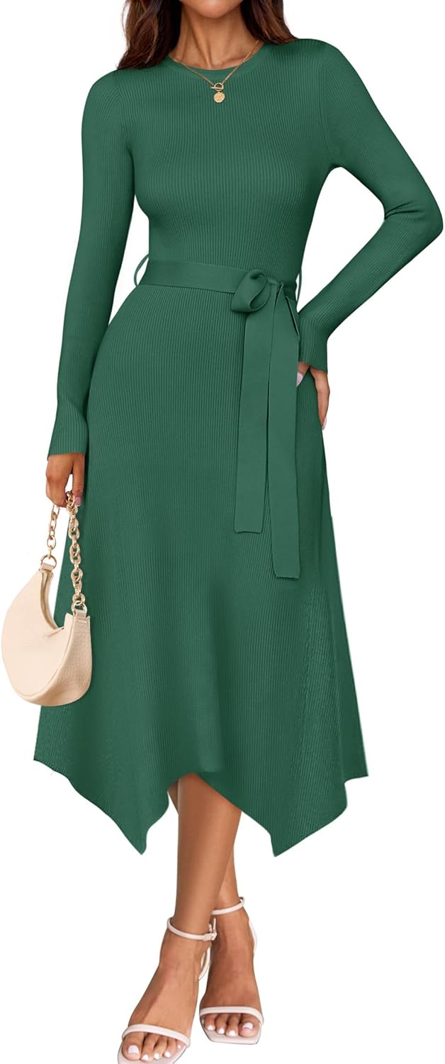 ZESICA Long Sleeve Sweater Dress for Women - Fall Winter Style