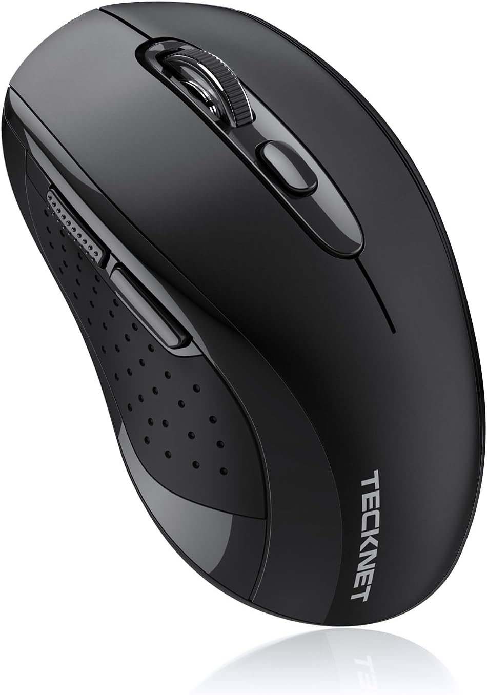 TECKNET Wireless Bluetooth Mouse: 2-in-1 BT 5.0, Dual Connectivity, 4000DPI - Black