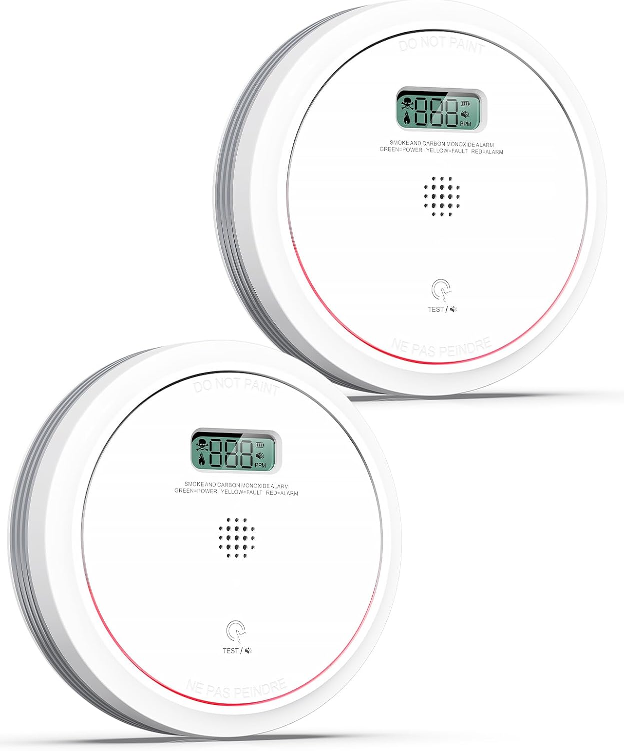 Smoke and Carbon Monoxide Detector Combo with LCD Display