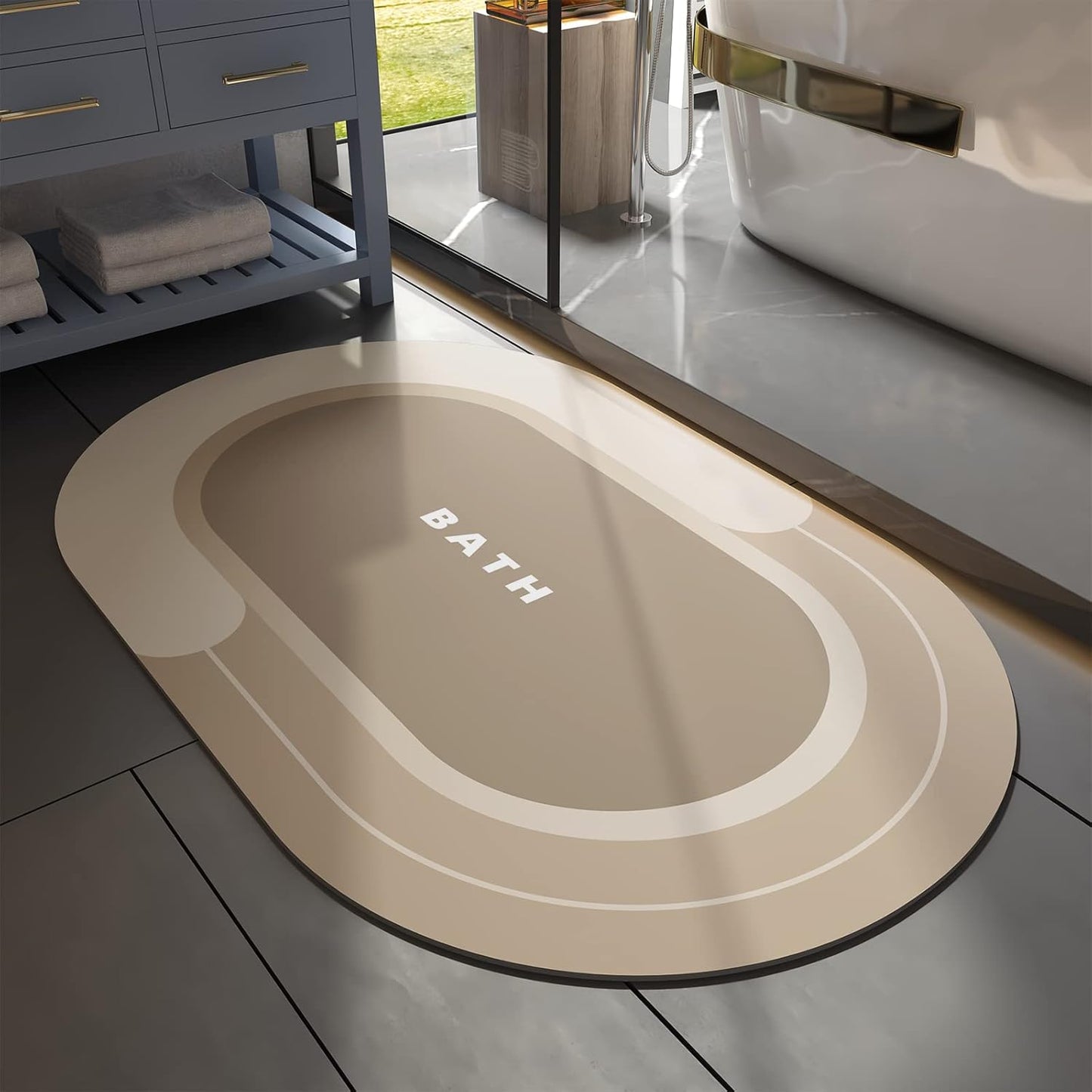 MontVoo Non Slip Bath Mat - Quick Dry Stain Resistant Rug