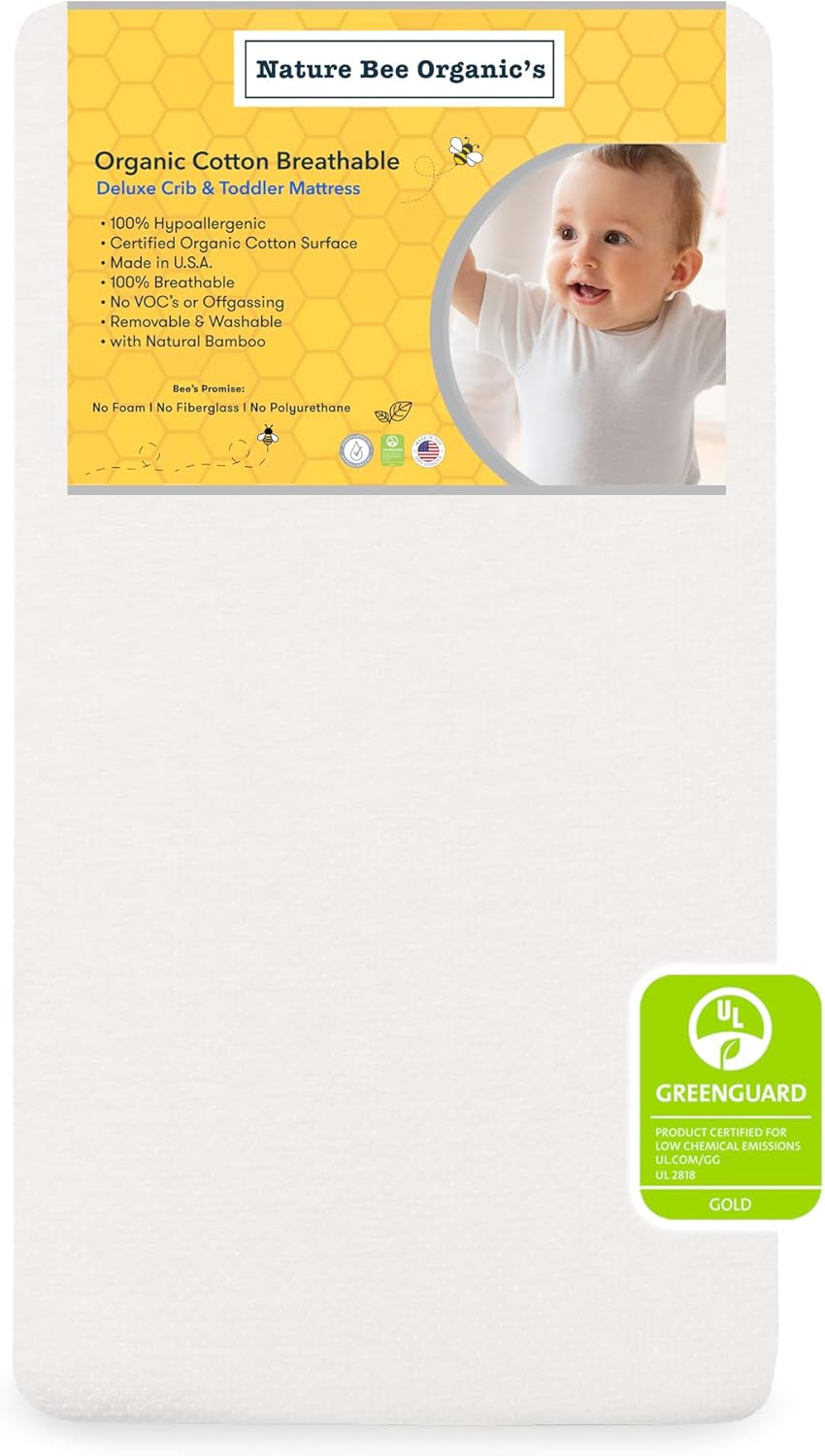 Nature Bee Organic Deluxe Breathable Crib Mattress for Babies