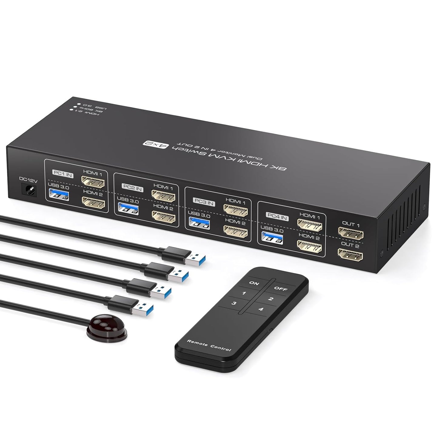 4K120Hz HDMI KVM Switch for Dual Monitors and 4 PCs