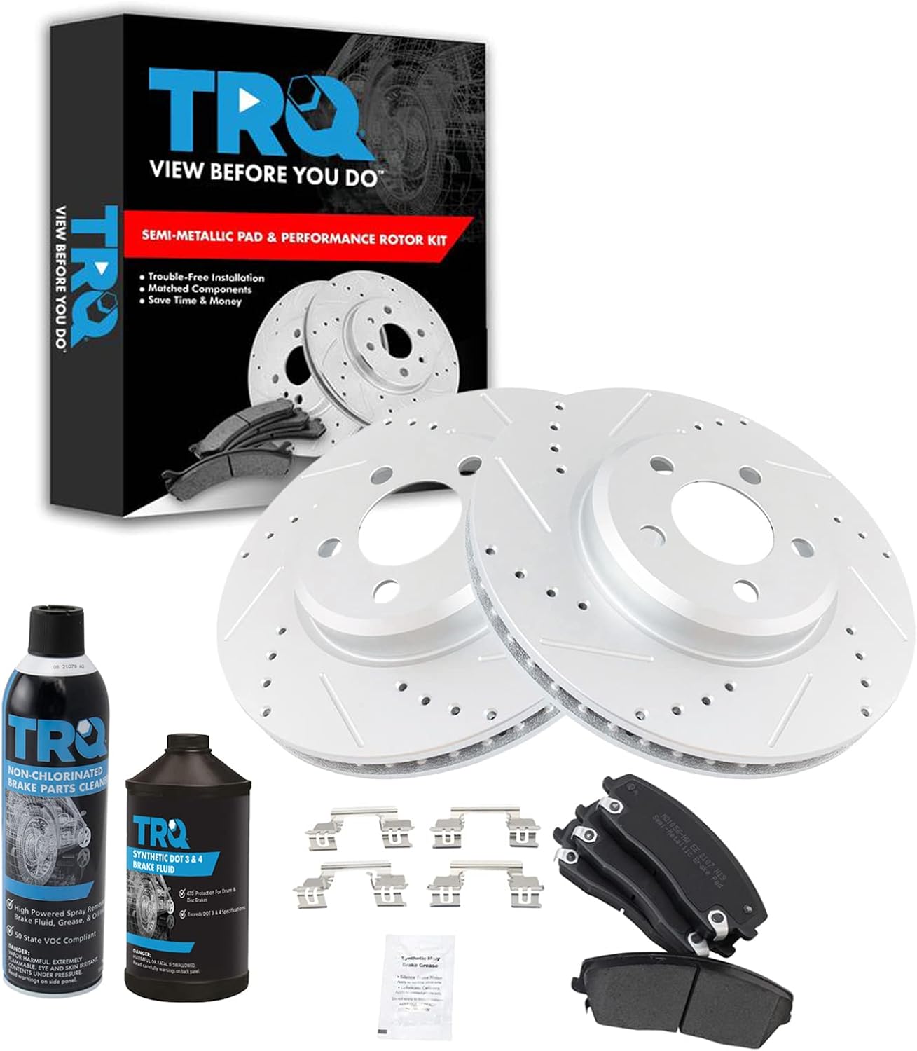 TRQ Front Brake Pad & Rotor Kit for Chrysler 300 & Dodge Charger
