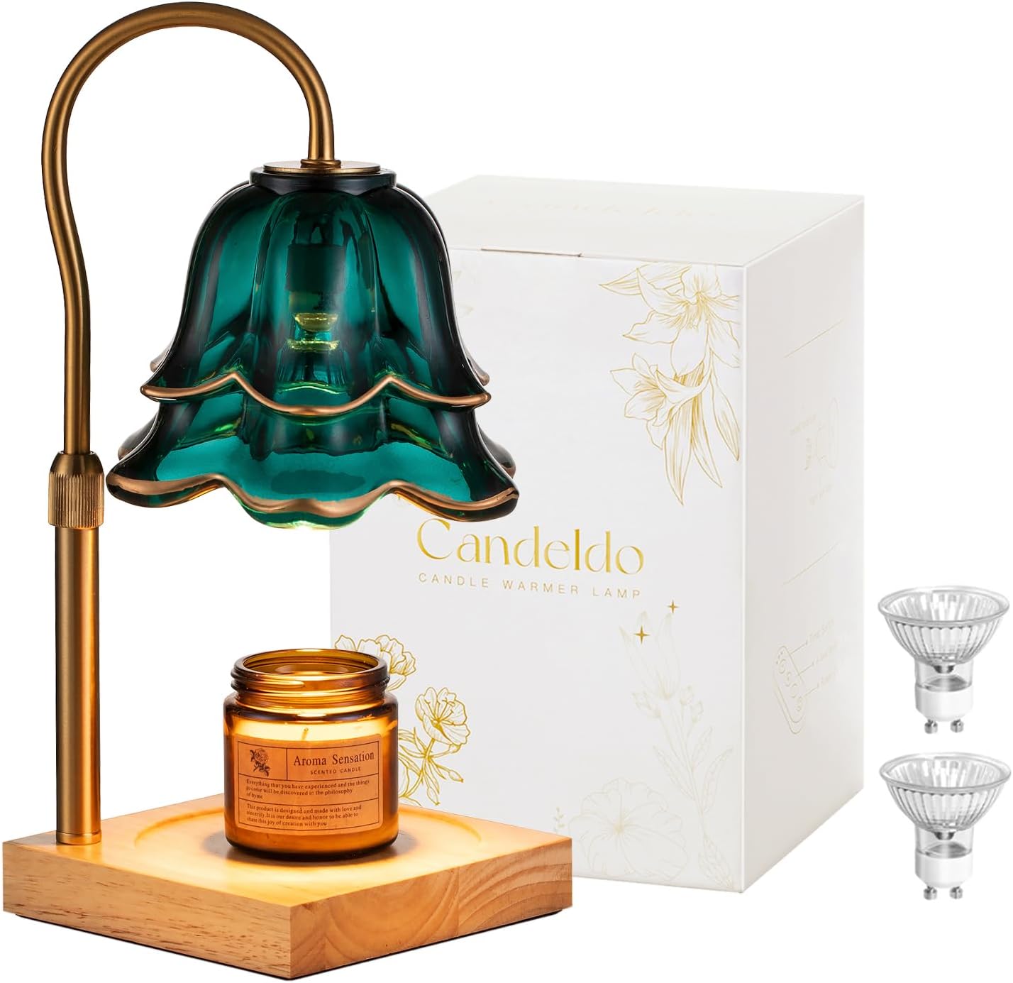 Candeldo Flower Candle Warmer Lamp with Timer and Bulbs