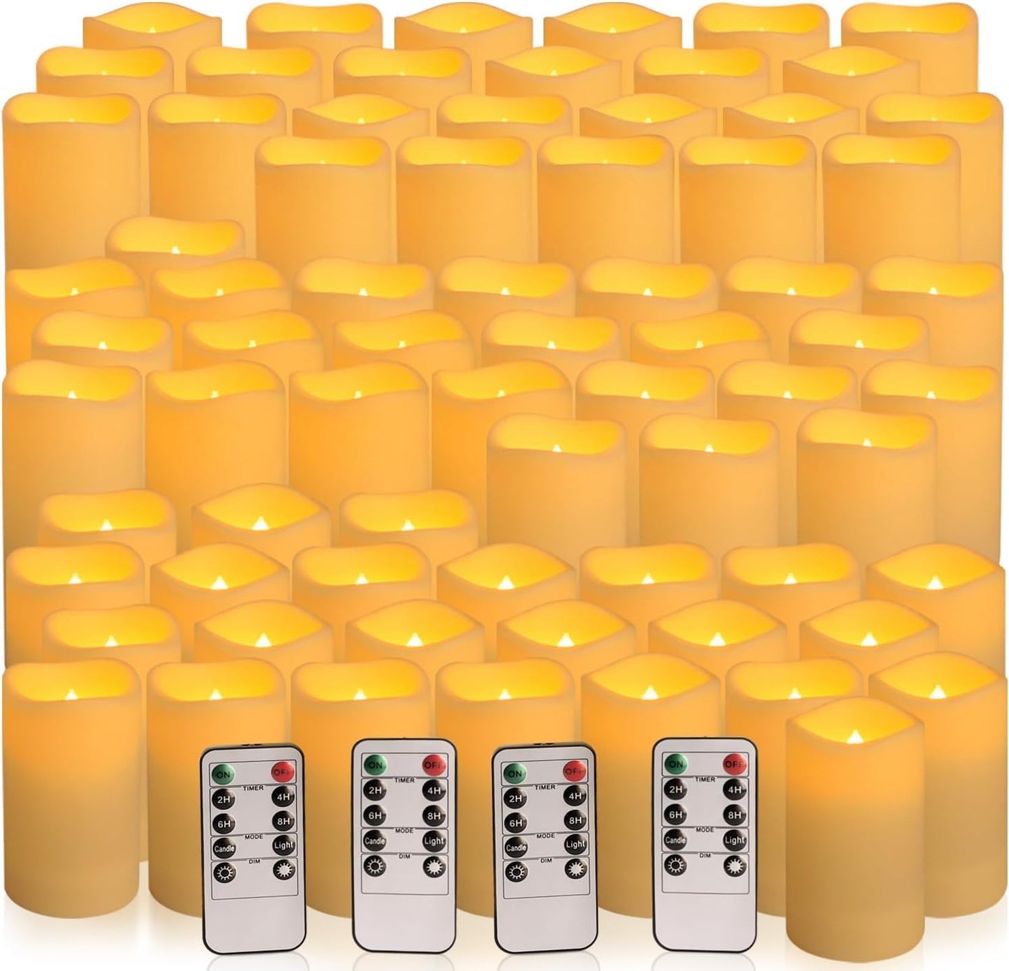 Set of 72 Waterproof Outdoor Flameless Candles for Events