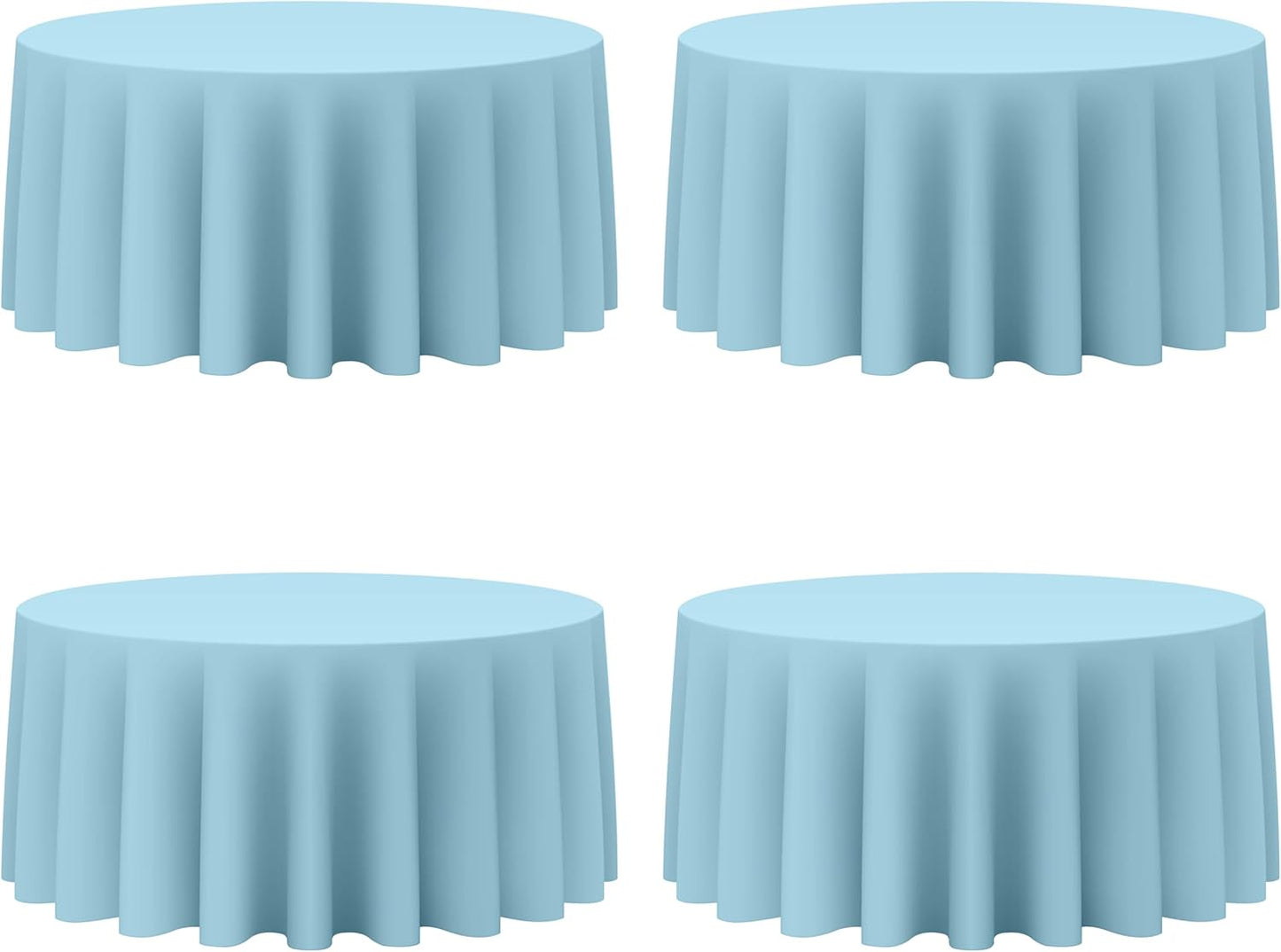 Light Blue Round Tablecloths 132 Inch for Elegant Events