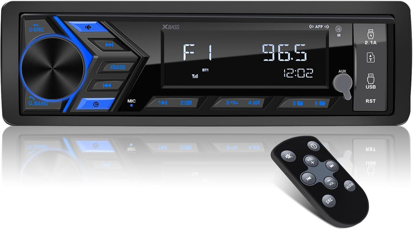 Bluetooth Marine Stereo Receiver with Digital LCD Screen and Remote